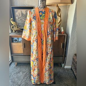🎃COPY - 1960’s psychedelic floral print caftan and robe 1-piece